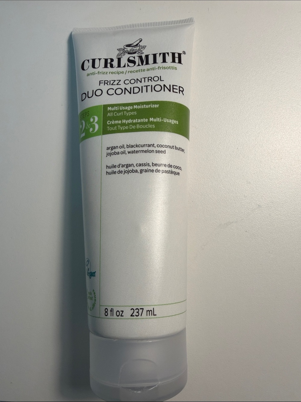 Curlsmith Frizz Control Duo Conditioner - White with Green Accent